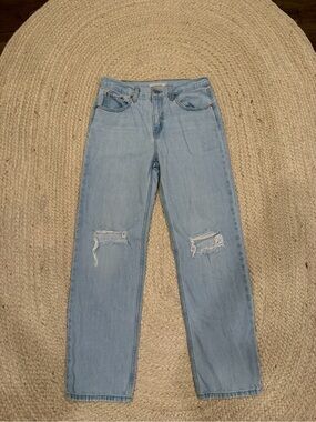 Levi's Light Blue Straight Leg Distressed Jeans